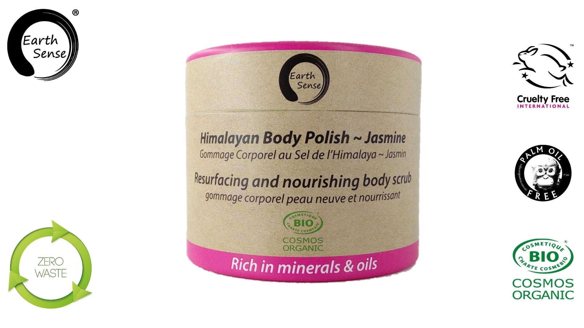 Organic Certified Body Polish Exfoliant - Jasmine - 200ml - 100% recycled paper packaging 1 piece