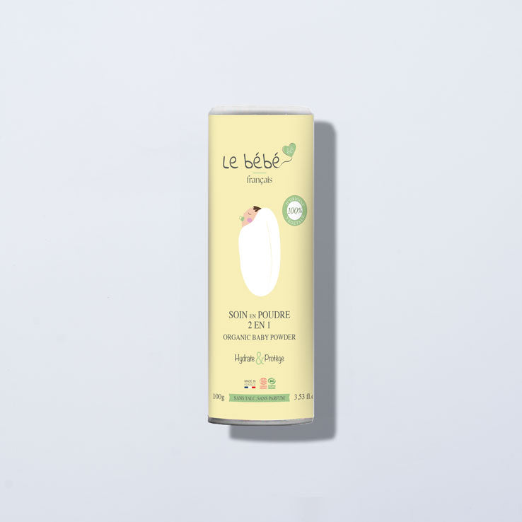 Soin en Poudre 2 en 1 pour Bébé – 100% bio et végétal - Poudre sans talc