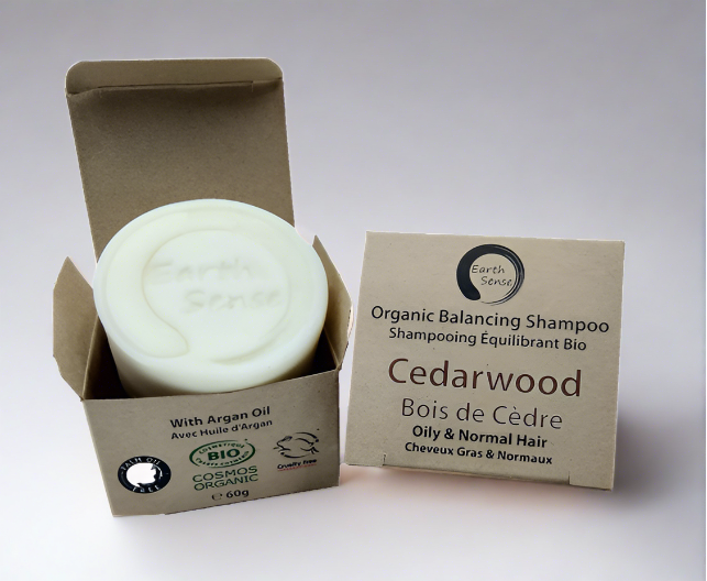 Shampoing Solide Équilibrant Certifié Bio – Bois de Cèdre – Cheveux Gras & Tous Types de Cheveux – 60g