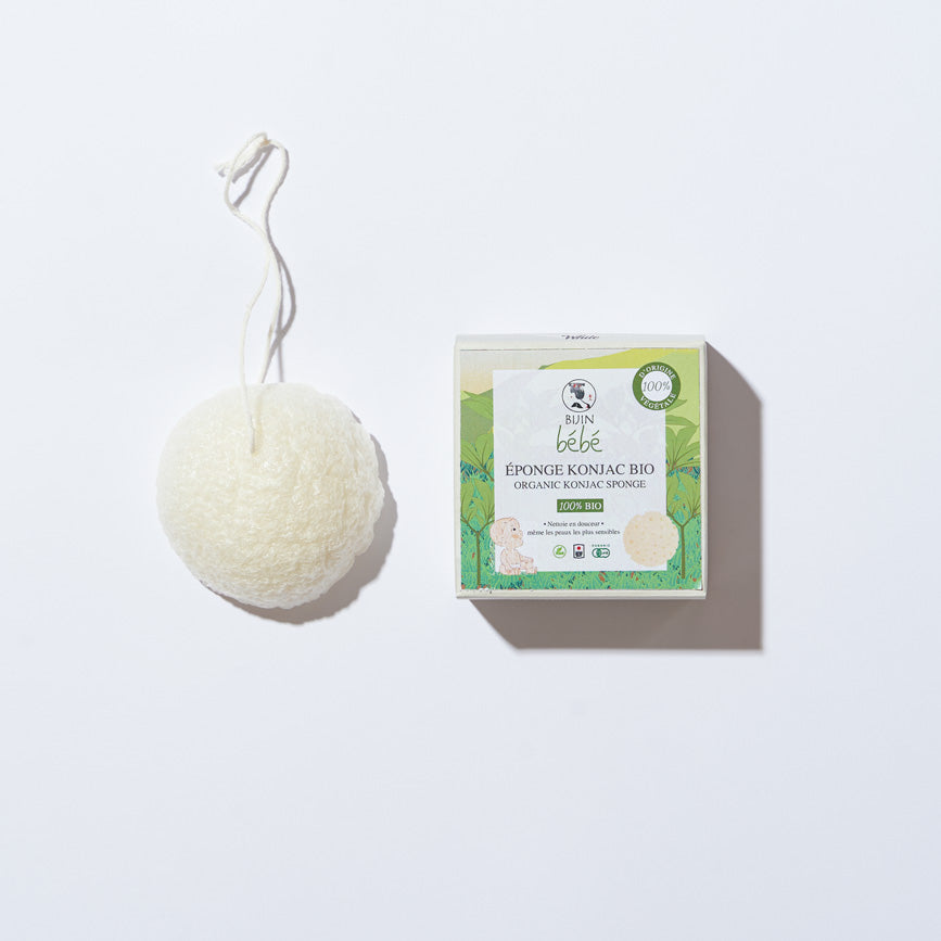 Eponge nettoyante réutilisable au Konjac BIO pour bébé